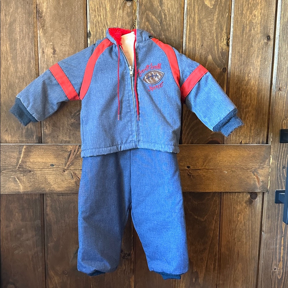 Danny Dare kids vintage overall and jacket set. Football hero. Size M